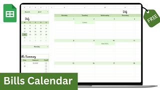 How to Create a Bills Calendar in Google Sheets  Free Template [upl. by Darrelle]