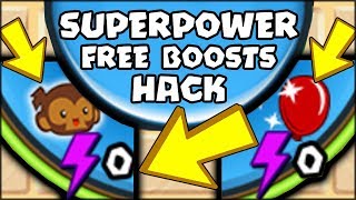 THE UNLIMITED NO COOLDOWN BOOSTS HACK INSANE  Bloons TD Battles HackMod BTD Battles [upl. by Linnet]