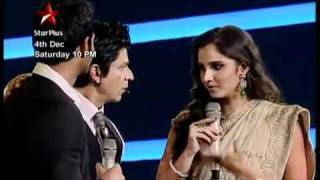 Shoaib and Sania with Shahrukh in star plus show [upl. by Enirehtacyram]