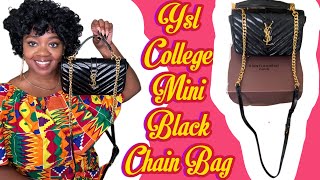 Bougie on a budget ysl college mini black chain bag FT TIKONE [upl. by Ahtibbat47]