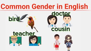 Common Gender in EnglishCommon Gender with PicturesEnglish Grammar [upl. by Keram405]