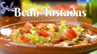 EASY BEAN TOSTADAS Delicious and Satisfying Meatless MealEasy Vegetarian Recipe [upl. by Ecidnacal]