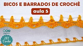 Bicos de crochê simples fácil e rápido para iniciantes  aula 5  JNY Crochê [upl. by Sweeney]