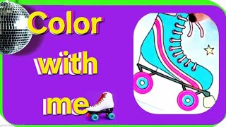 Vintage Roller Skate ASMR Coloring with Illustration Markers  Sticker Peeling Sounds amp Nostalgia [upl. by Loftus113]