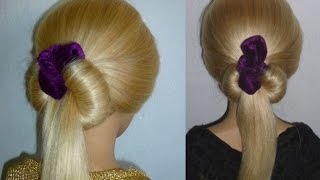 SCHÖNE Dutt Frisur für mittel Haare SCHNELLampEINFACH AlltagSchuleFreizeitEasy Donut Hair Bun Updo [upl. by Inod]