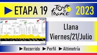 Etapa 19 TOUR de FRANCIA 2023 Recorrido Perfil y Altimetría [upl. by Ewnihc]