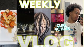 WEEKLY VLOG  CURLING MY 4C HAIR  STRAWBERRYBANANAS FRENCH TOAST  NEW HAIRSTYLE [upl. by Kayla396]