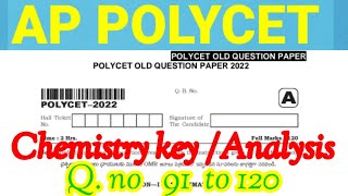 AP polycet2022 chemistry Analysisprevious papers [upl. by Nichols]