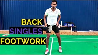 BADMINTON BACK SINGLES FOOTWORK [upl. by Olympie783]