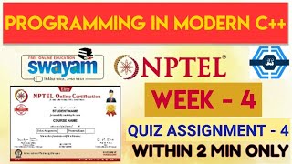 Programming In Modern C Week 4 Quiz Assignment Solution  NPTEL  SWAYAM  2024 [upl. by Irem]