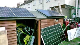 Day 2 solar upgrade lean too shed gets 2nd 300w panel [upl. by Trilby]