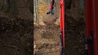 Kubota U354 Excavator removing Rock 2 [upl. by Ennaeiluj]