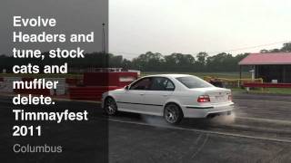 e39 M5 Evolve Headers With Muffler Delete Small Burnout [upl. by Kcered]