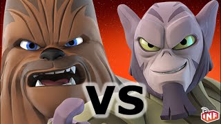 Chewbacca vs Zeb Orrelios sarlacc pit arena fight Disney Infinity toy box [upl. by Laenej]