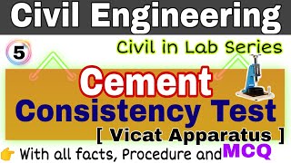 ⚙️ Cement quot Consistency Test  Vicat Apparatus  quot  5 Civil in Lab Series [upl. by Narod]