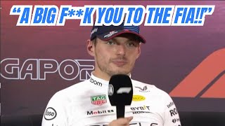 Max Verstappen Showing Protest to FIA by Giving Cold Boring Annoying Answers to the press [upl. by Mccully415]