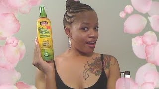 Review African Pride Olive Miracle Braid Sheen Spray [upl. by Ttiwed]