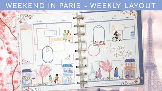 Plan with me  Weekend in Paris Weekly Spread  Happy Planner [upl. by Lamp]