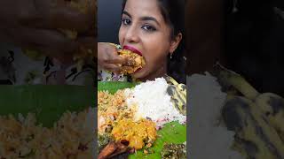 ASMR Eating South Indian Thali SadhyaSambarRiceKheerPapadVeg Stir Fry ASMR Eating Food Video [upl. by Honorine]