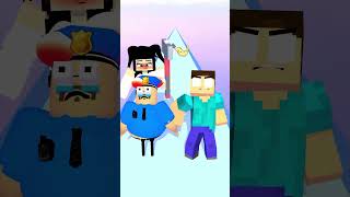 Who Will Win In ROMANTIC KISS PUNCH RUN Herobrine vs Barry [upl. by Euqinomahs]