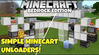 Minecraft Bedrock Minecart Unloader Tutorial One Wide Tileable MCPE Xbox PC [upl. by Granniah]