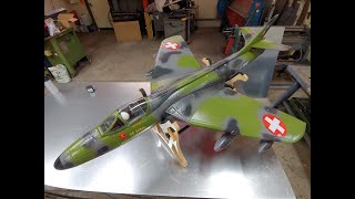 FlyFly Hawker Hunter Swiss Green 90mm EDF jet PNF Unboxing [upl. by Cianca]