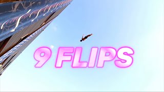 9 FLIPS  NONUPLE  DONE BY ERNEST BRENCHLEY  AwesomeFlipsMedia [upl. by Beberg165]