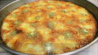 Arabische Süßspeise mit Käse orientalisches Dessert Kanafeh Konofa كنافة طيبه كتير [upl. by Uno49]