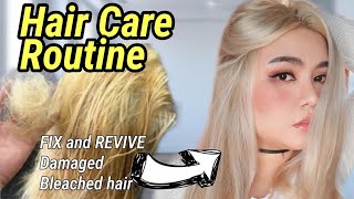 Reviving My Damaged Bleached Hair HAIR CARE ROUTINE PHILIPPINES  Polin Polin [upl. by Lemak]