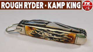 Rough Ryder Kamp King Classic Cinnamon BoneStag Pocket Knife RR2424 [upl. by Anaic]