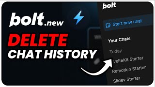 How To Delete Bolt Chat History  Clear Boltnew Conversations [upl. by Higbee]