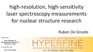 11 highresolution highsensitivity laser spectroscopy measurements for nuclear structure research [upl. by Zerdna]