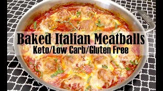 Baked Italian Meatballs  Keto Low Carb amp Gluten Free [upl. by Aria529]