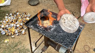 melting redbull can into solid aluminium metal plates [upl. by Nesto583]