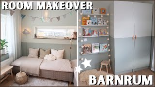 ROOM MAKEOVER I BARNRUMMET  FÖRE amp EFTER [upl. by Nessaj958]