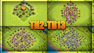 EVERY Town Hall BASE DESIGN BEST Bases For TH2TH13  Clash Of Clans [upl. by Johannes]