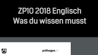 ZP10 Englisch 2018  Das müsst ihr wissen Teil 1 [upl. by Llehsor]