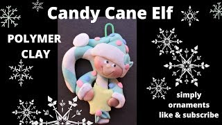 Polymer Clay Candy Cane Elf [upl. by Tova]