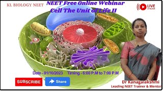 KL Biology NEET Free Online Live NEET Class  2024  CELL The Unit of Life II [upl. by Cadel836]