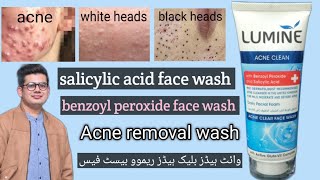 LUMINE Acne clean with benzoyl peroxide and salicylic acid face wash review [upl. by Lleroj]