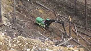 Remote Winch Assist Dozer  John Deere Felling Machine [upl. by Ynnij209]