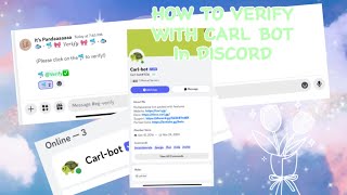 HOW TO VERIFY with CARL BOT I🐢💭✅II verifydiscord carlbot discord discordserver howto [upl. by Nork493]