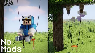 Minecraft Bedrock How To Build A Working Tree Swing Set  No Mods [upl. by Shanan764]