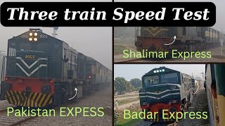 Three trains speed test pakistan railway [upl. by Joete]