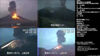 4152012  Explosive eruption at Sakurajima Volcano  webcams back online [upl. by Atiniuq]