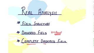 Real analysis  FieldOrdered Fieldcomplete Ordered Field  Msc  Bsc  NET  NBHM [upl. by Iaka]