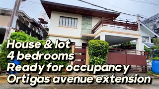 V61124 Ortigas avenue extension 2 storey house and lot 4 bedrooms 3 bathrooms maids room [upl. by Ahseuqram]