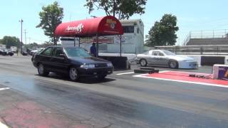 Escort GT V8 vs DSM Drag Racing [upl. by Robi]