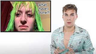 Hairdresser Reacts To Girls Dyeing Their Hair Neon [upl. by Airtened]