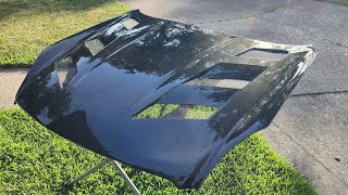 How to Restore Faded Broken Carbon Fiber Vented Hood  G35 Part 3 [upl. by Asillim830]